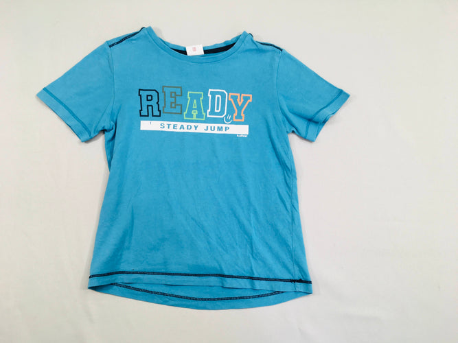 T-shirt m.c bleu Ready-Floc légèrement parti sur rectangle, moins cher chez Petit Kiwi