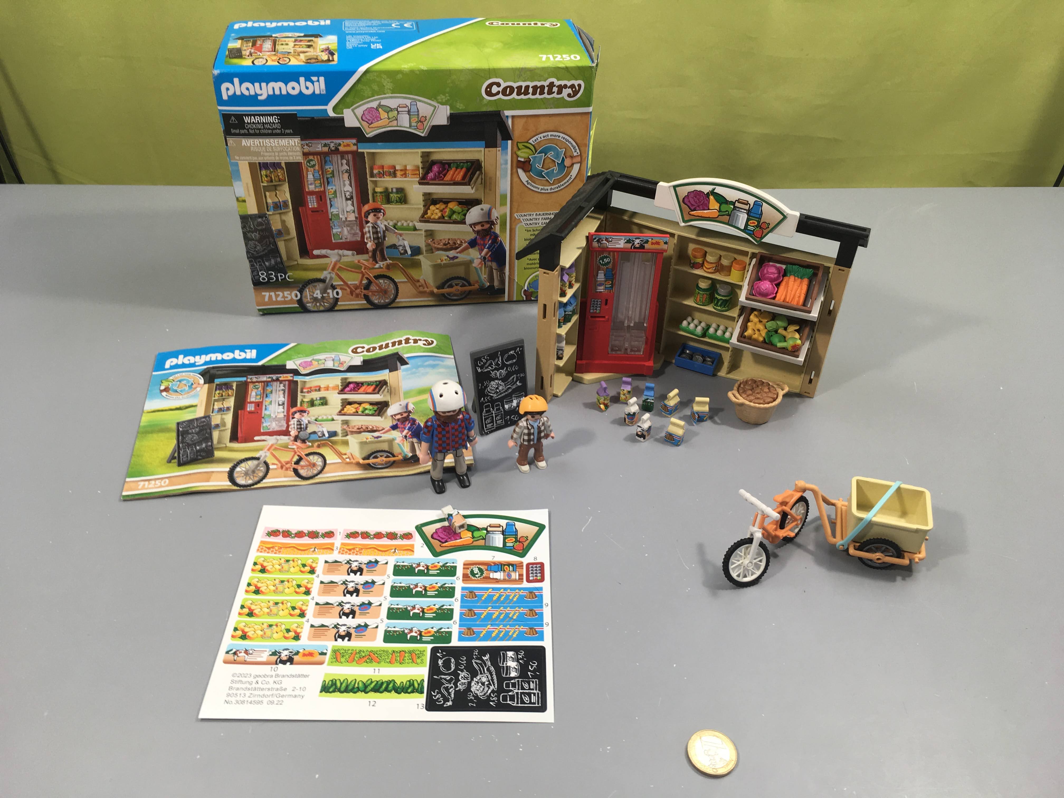 Playmobil Countr.y 71250 La boutique de la feme Complet + 1 nvelle fiche autocollants 4-10a