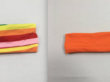 2 bandeaux orange rayé multicolore