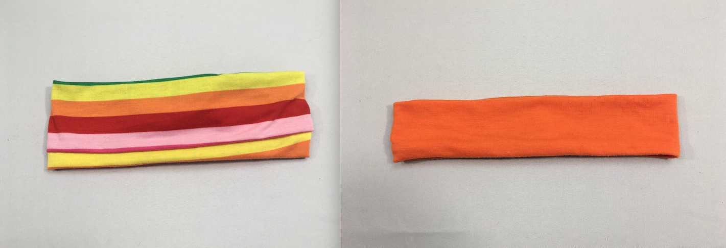 2 bandeaux orange rayé multicolore, moins cher chez Petit Kiwi