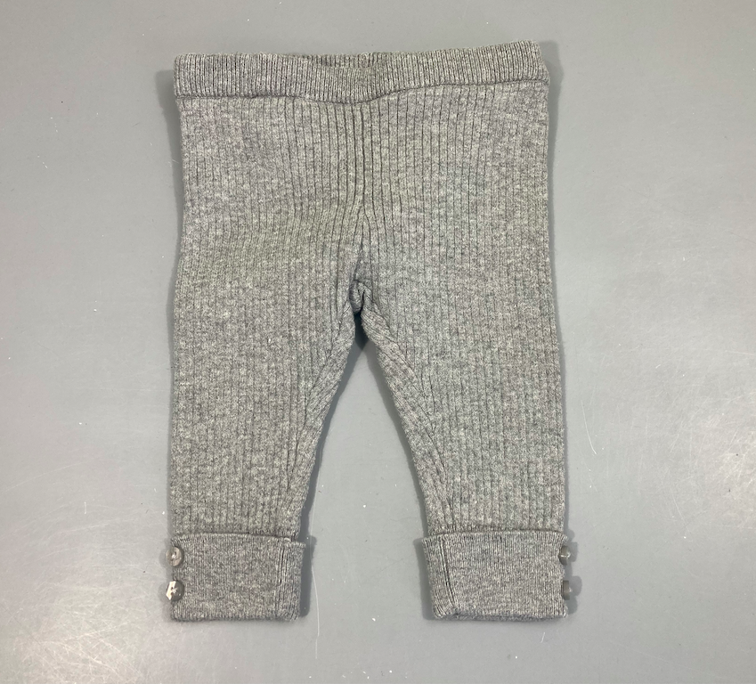 Legging épais mailles gris côtes, un peu bouloché
