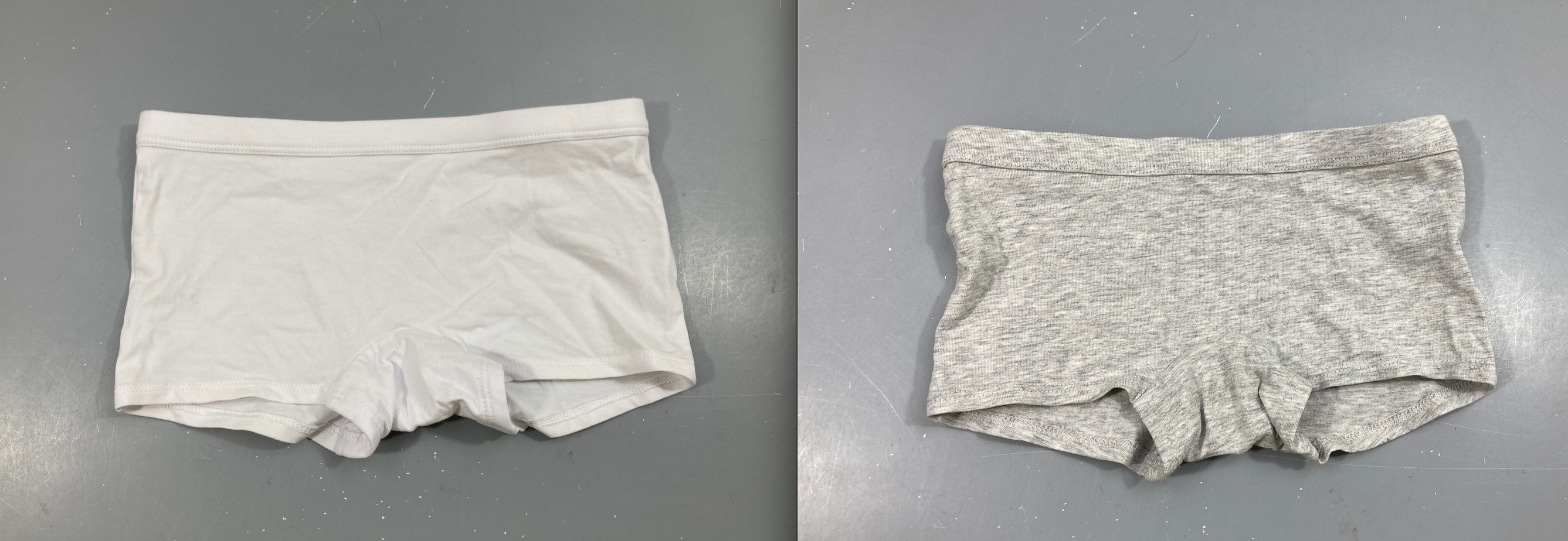 Culotte boxer gris chiné/blanche