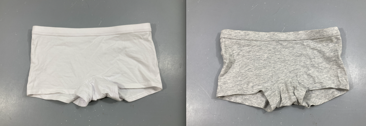 Culotte boxer gris chiné/blanche, moins cher chez Petit Kiwi