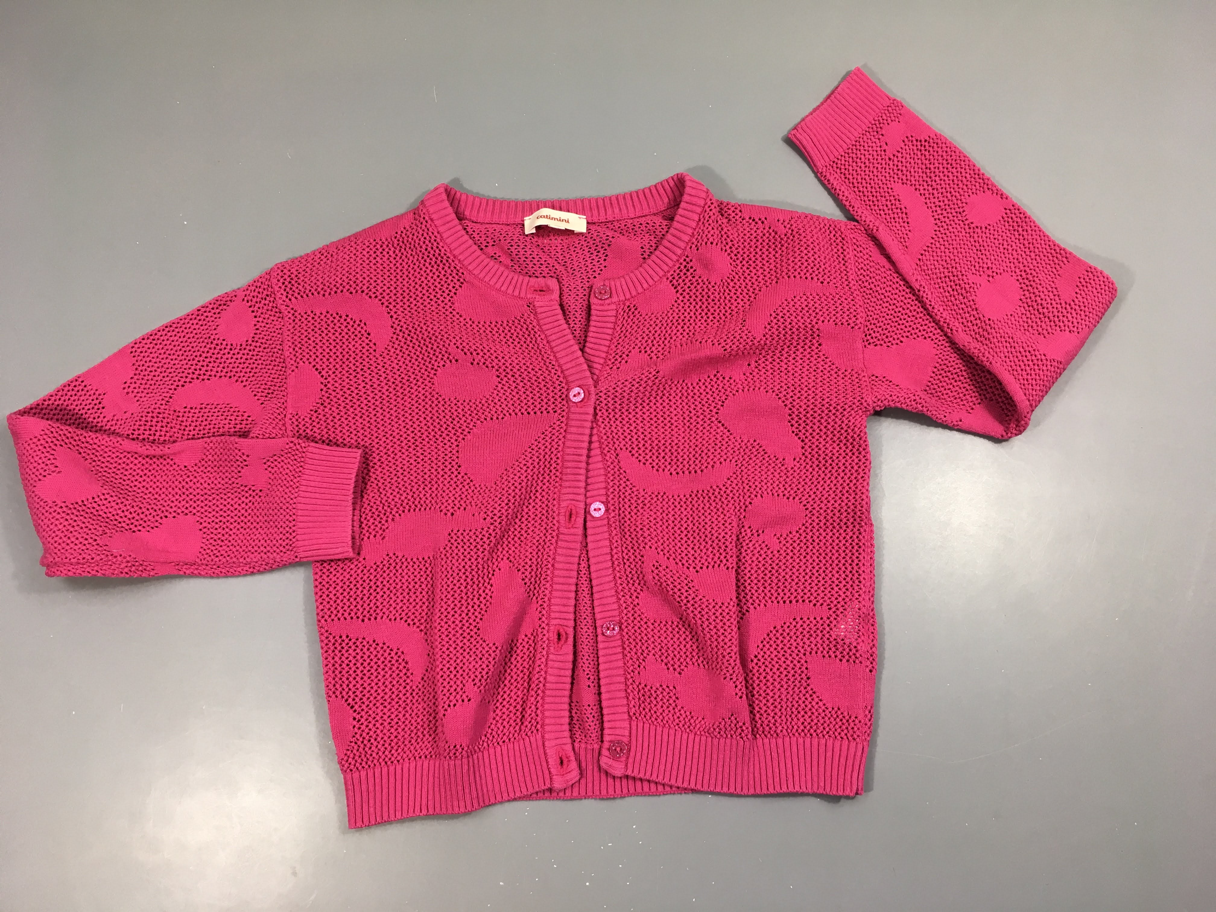 Gilet fuchsia ajouré