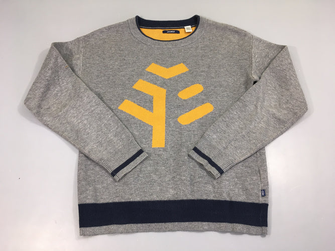 Pull gris motif moutarde, moins cher chez Petit Kiwi
