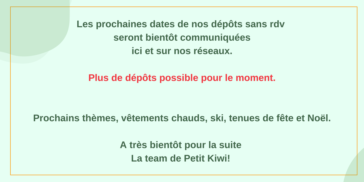 Dépôts sans RDV - en pause