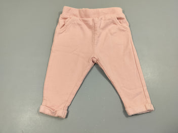 Pantalon molleton  rose clair, intérieur doux et chaud 100% coton