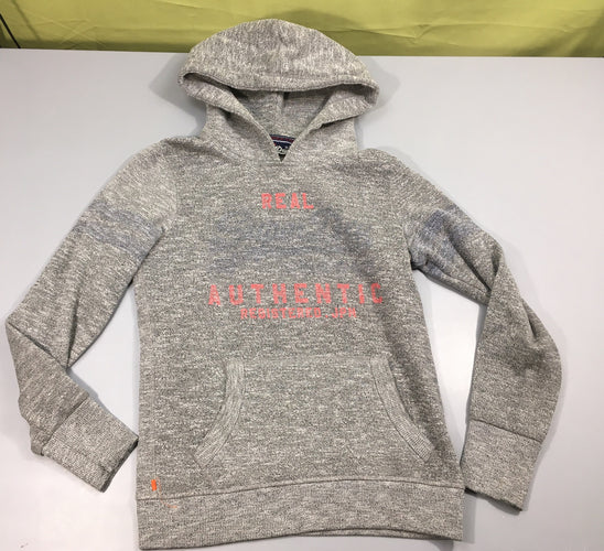 Sweat à capuche gris chiné REAL, moins cher chez Petit Kiwi