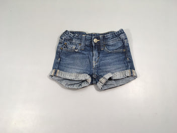 Short en jean revers, 100% coton