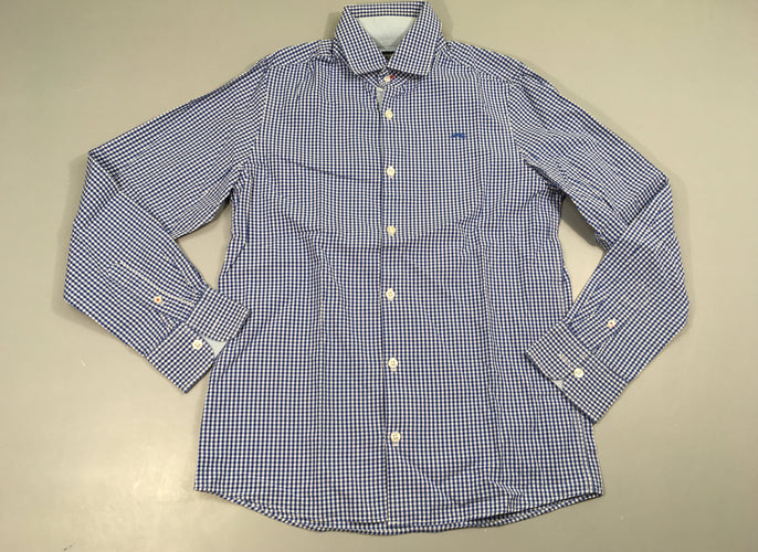 Chemise m.l à carreaux bleu-blanc, moins cher chez Petit Kiwi