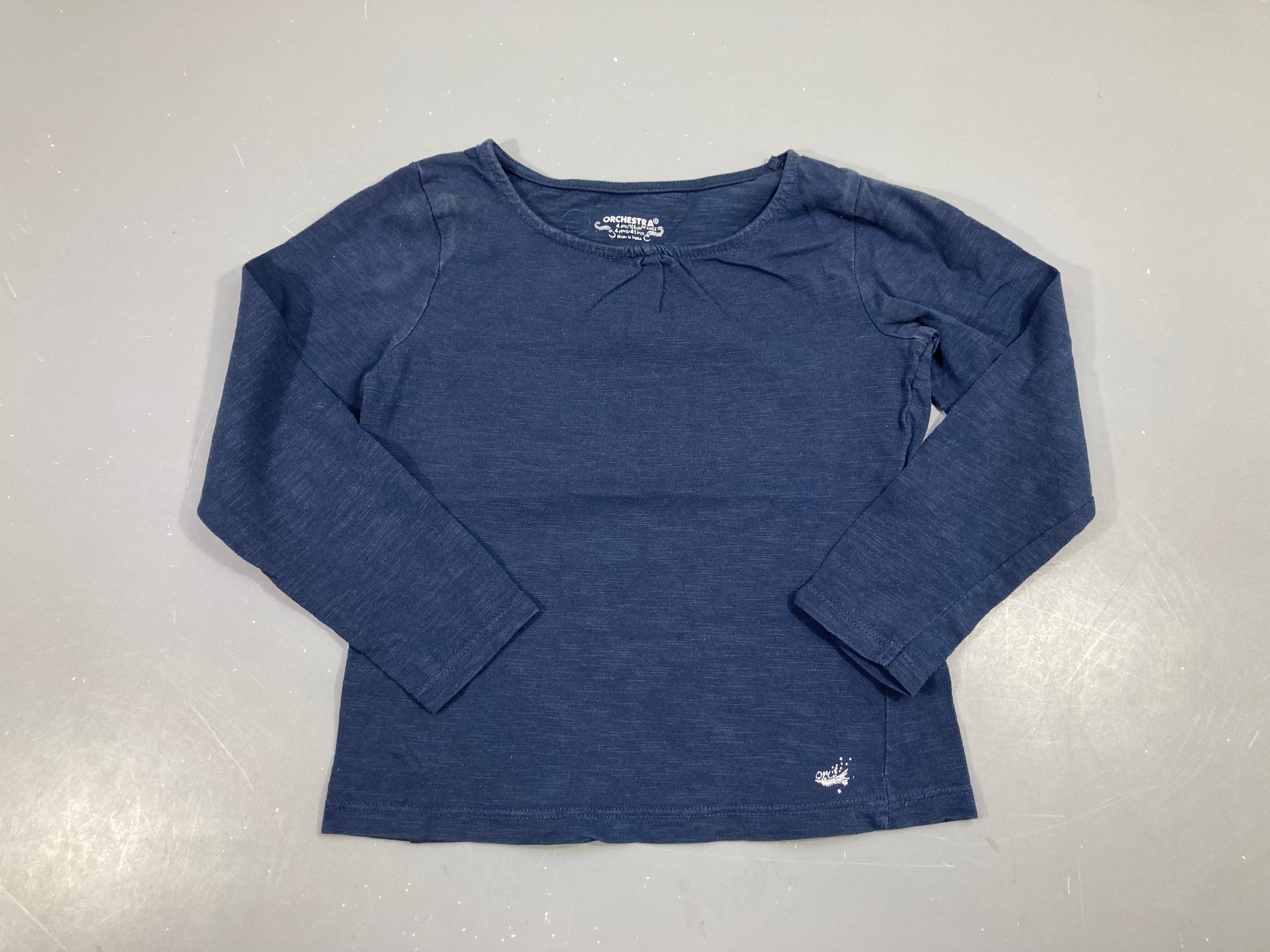 T-shirt m.l bleu foncé flammé