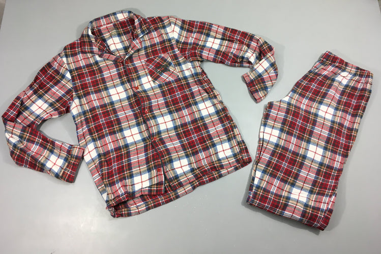 Pyjama 2 pcs flanelle arc blanc-rouge-bleu Happy, moins cher chez Petit Kiwi