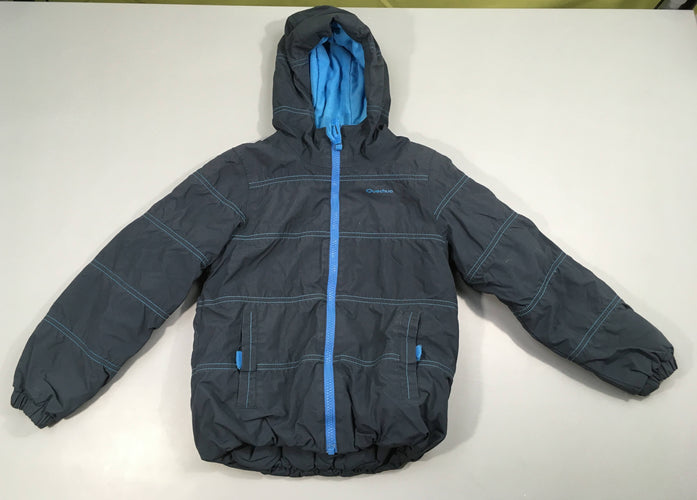 Veste à capuche bleu foncé doublée polar, moins cher chez Petit Kiwi