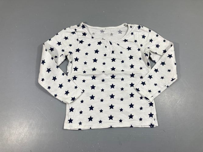 T-shirt m.l blanc flammé étoiles bleu foncé, moins cher chez Petit Kiwi
