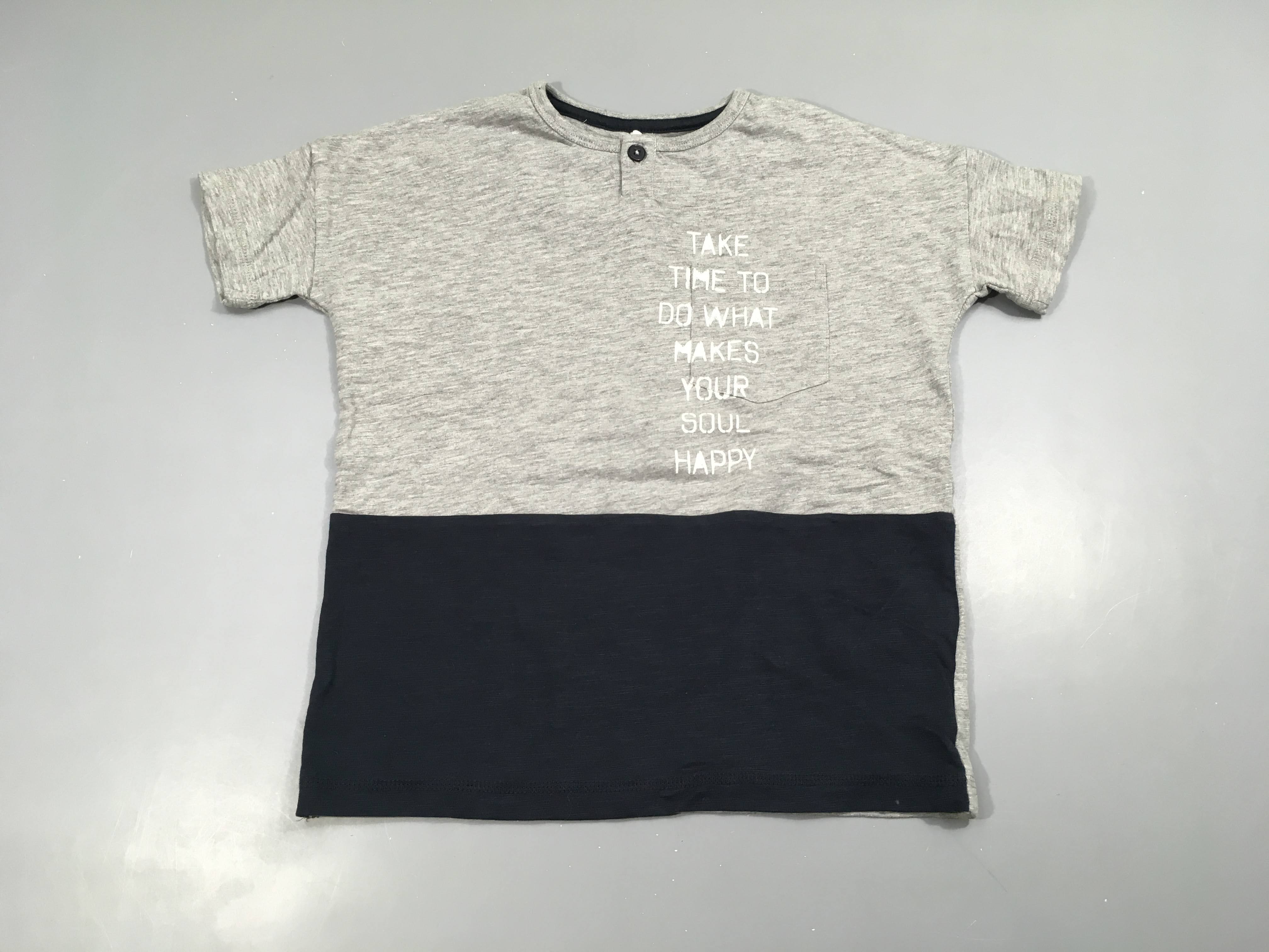 T-shirt m.c gris chiné bleu foncéTake