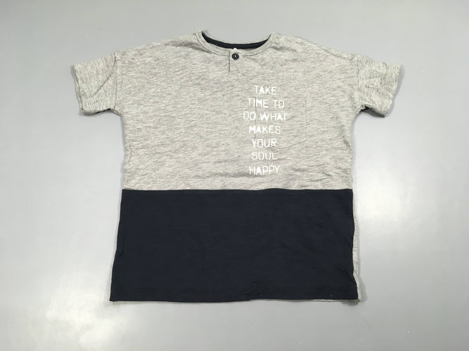 T-shirt m.c gris chiné bleu foncéTake, moins cher chez Petit Kiwi