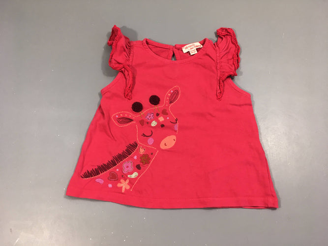 T-shirt s.m fuchsia Girafe, moins cher chez Petit Kiwi