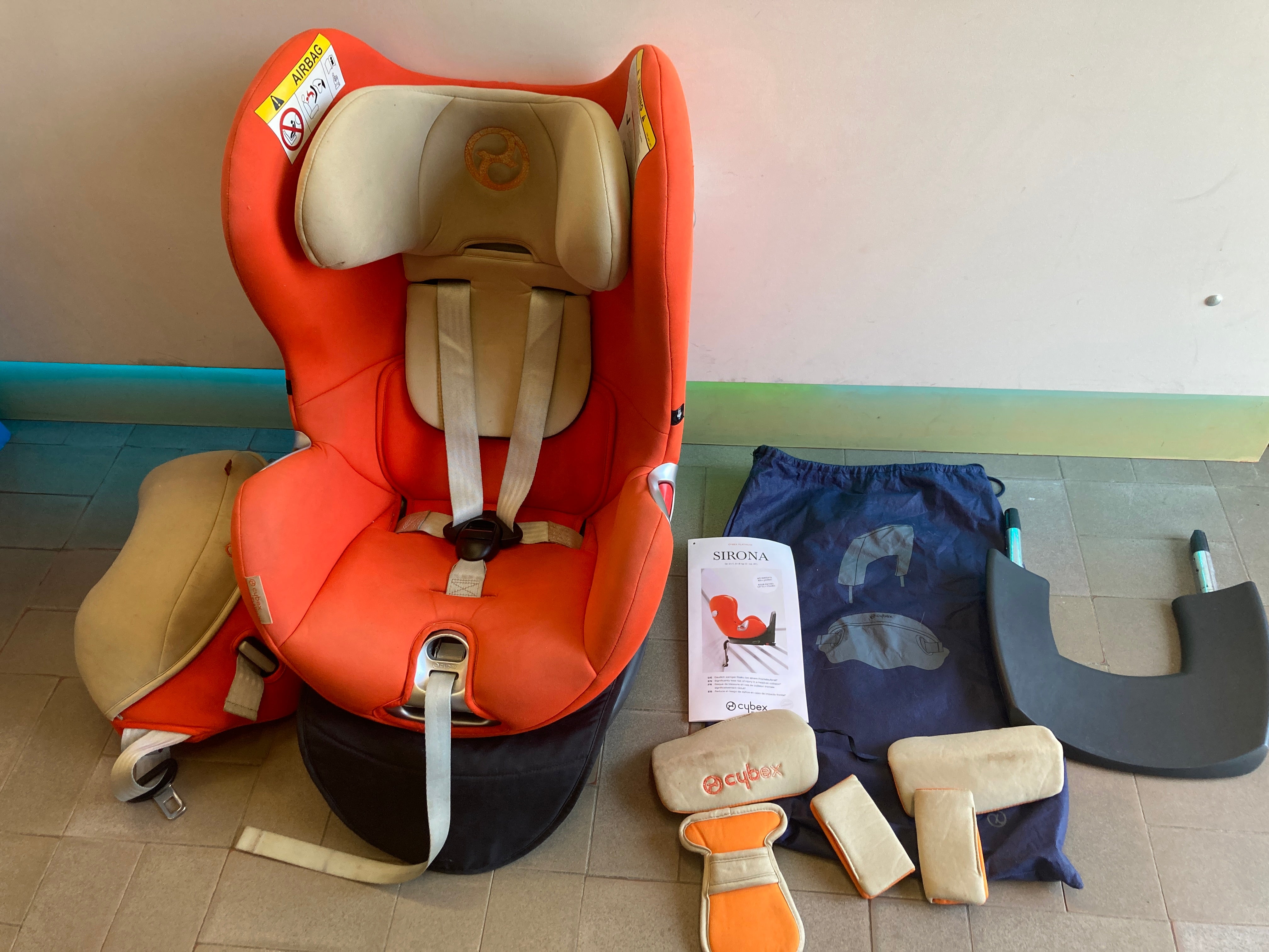 Siège-auto Sirona groupe 0+/1 - Autumn Gold/Burnt Red Isofix- A rafraichir. Dos route de 0 à 18kg  (0 à 4a)/face à la route 9m à 4a grâce au bouclier ajustable (9-18kg)