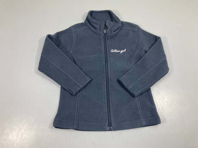 Polar zippé bleu foncé Active girl, moins cher chez Petit Kiwi