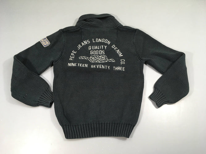 Gilet col châle bleu foncé, moins cher chez Petit Kiwi