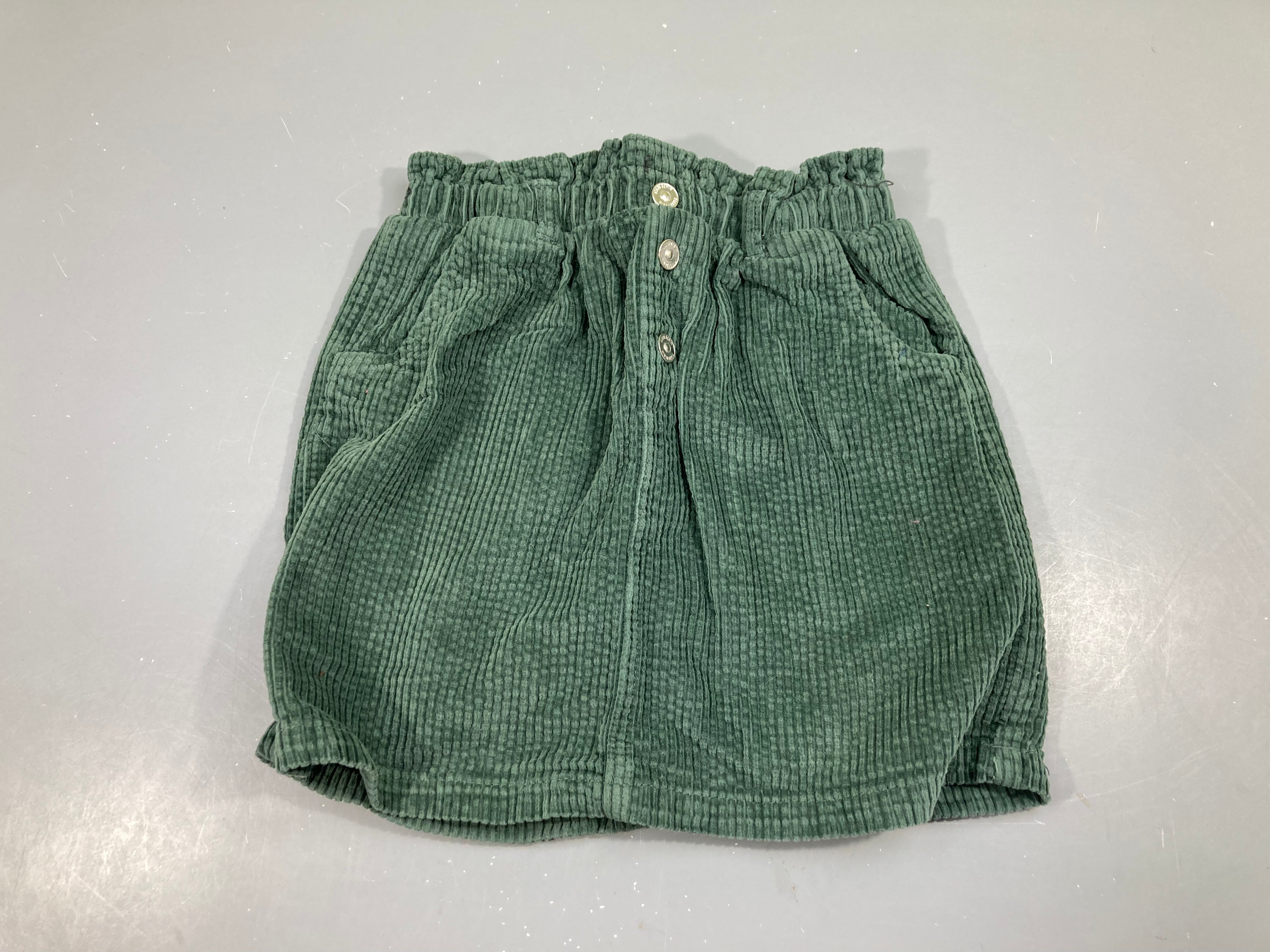 Jupe kaki velours côtelé