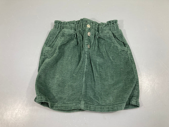 Jupe kaki velours côtelé, moins cher chez Petit Kiwi