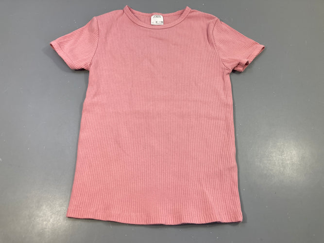 T-shirt m.c rose côtelé, moins cher chez Petit Kiwi