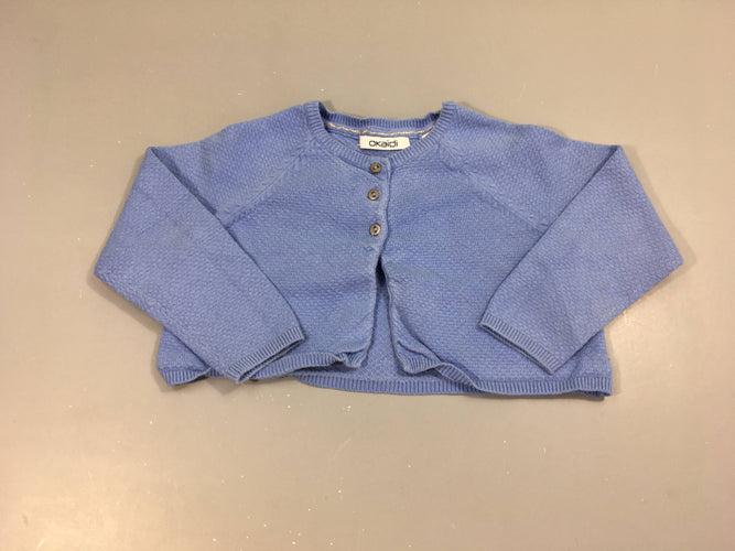 Gilet bleu texturé, moins cher chez Petit Kiwi
