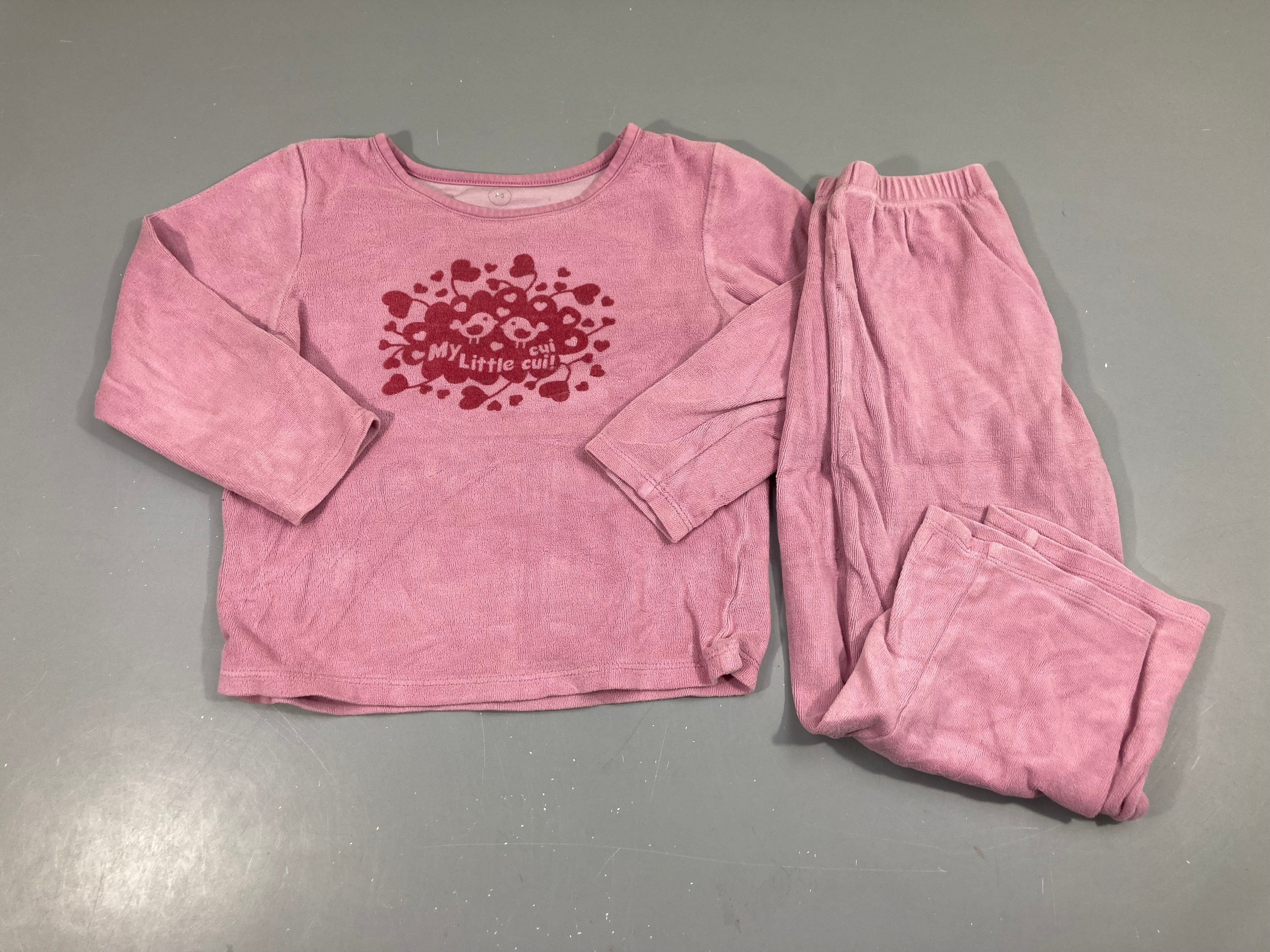 Pyjama 2pcs velours lilas My little Cuicui