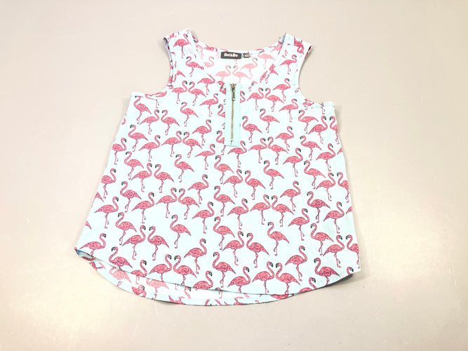 Blouse m.c fluide bleue , flamants roses, moins cher chez Petit Kiwi