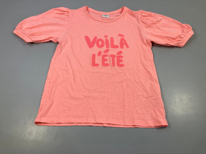 T-shirt m.c rose flammé "Voilà l'été", moins cher chez Petit Kiwi