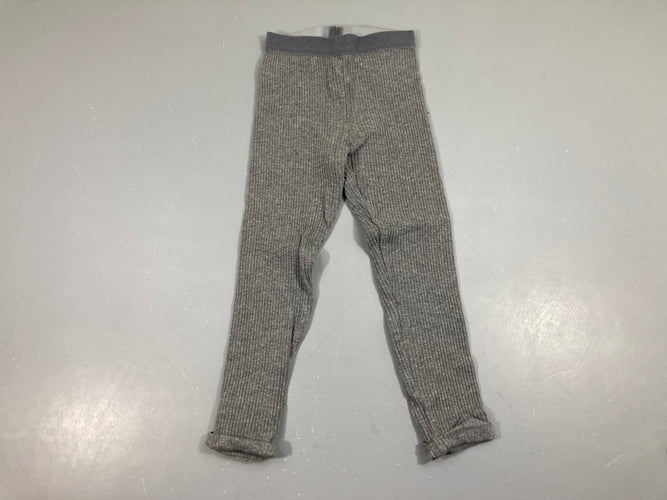 Legging côtelé gris légèrement bouloché, moins cher chez Petit Kiwi