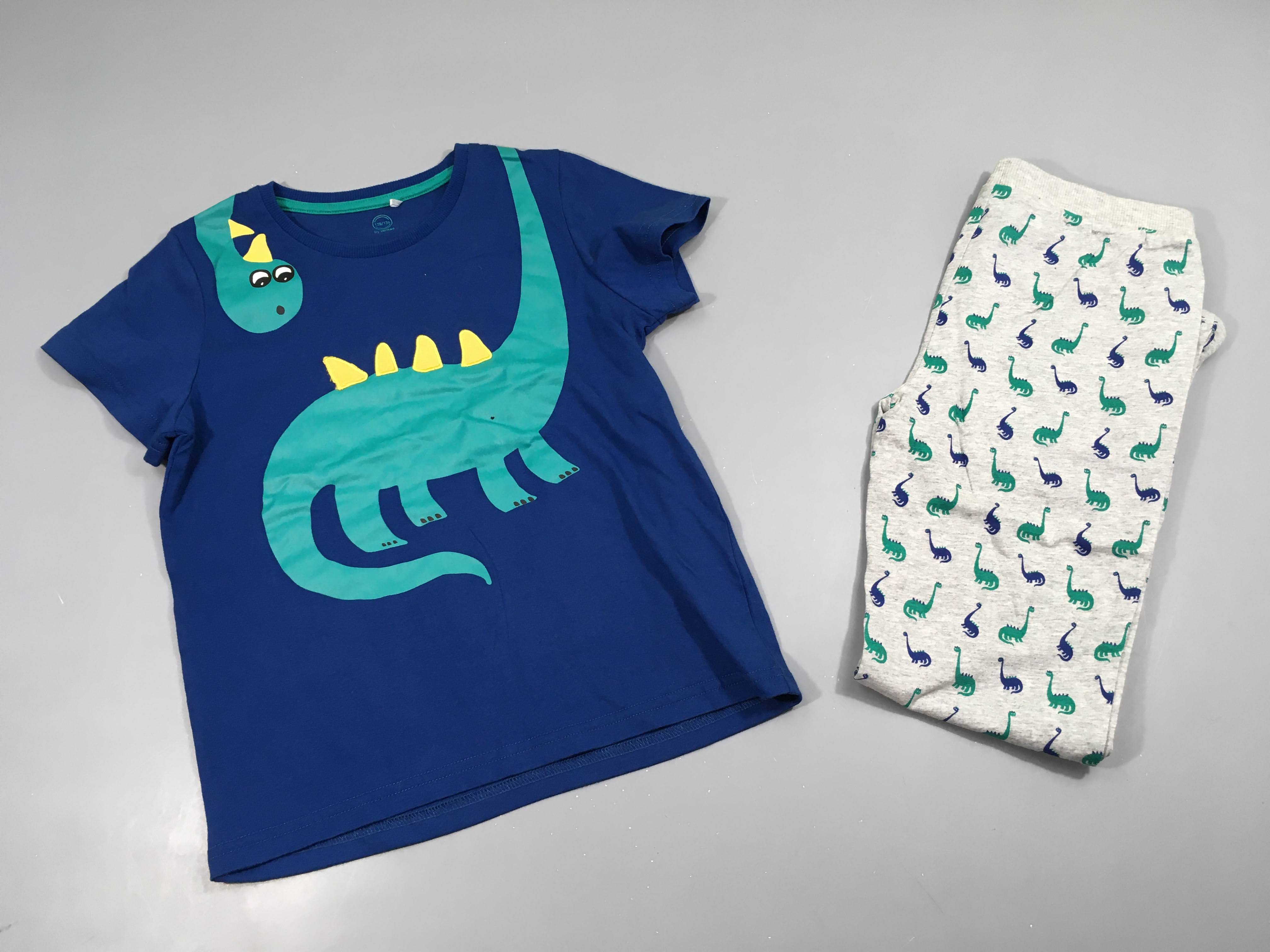 Pyjama 2pcs jersey bleu Dino