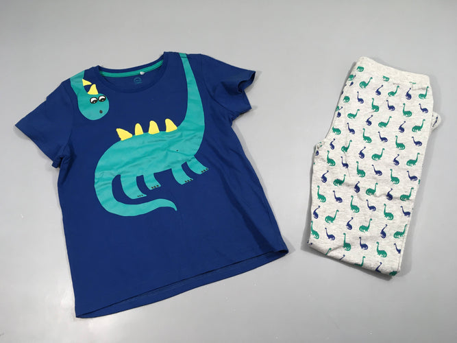 Pyjama 2pcs jersey bleu Dino, moins cher chez Petit Kiwi