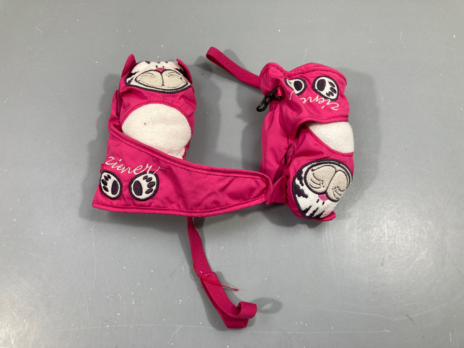 Moufles de ski roses Félins Ziener, moins cher chez Petit Kiwi
