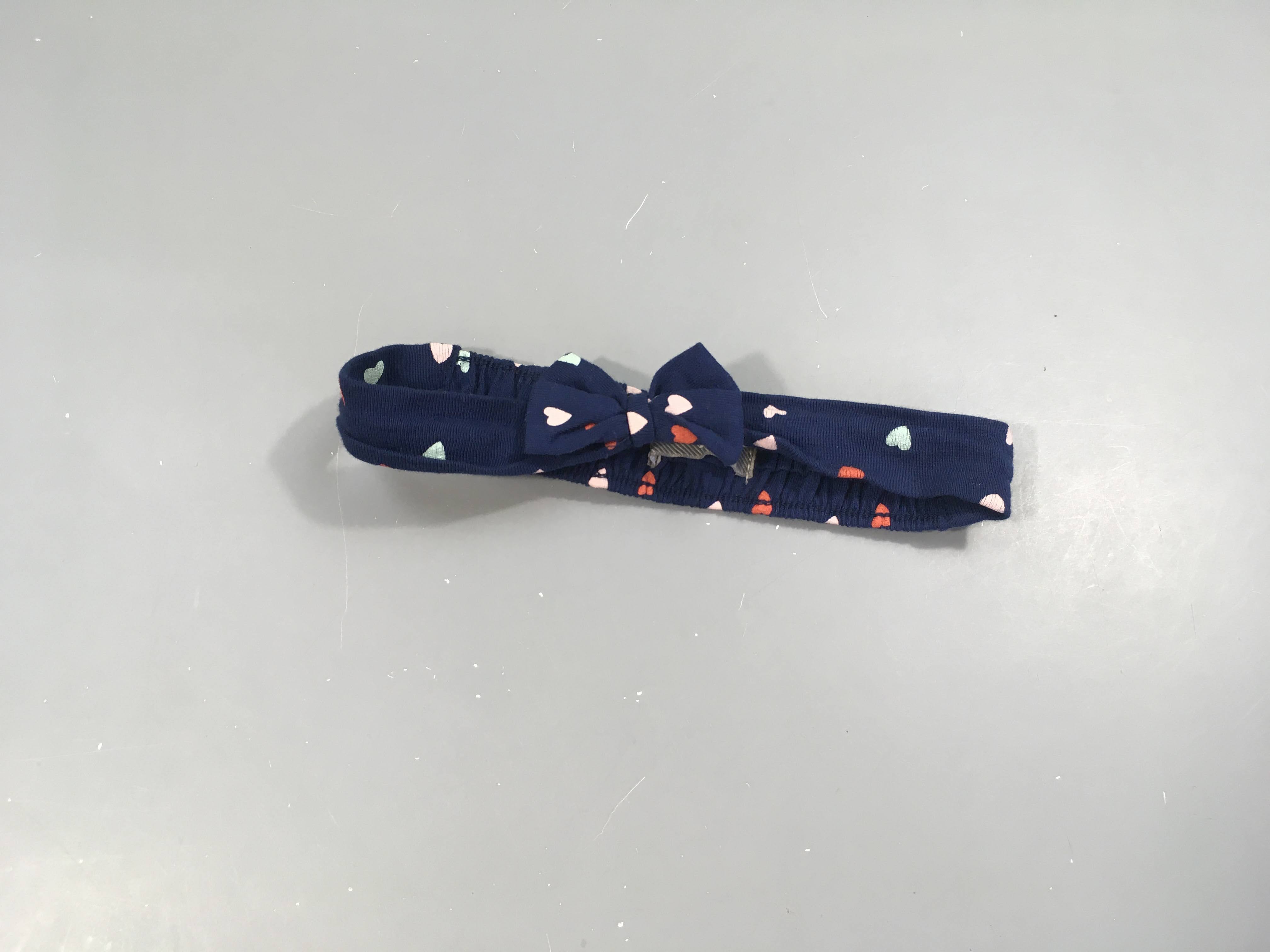 Bandeau bleu foncé coeurs couleur