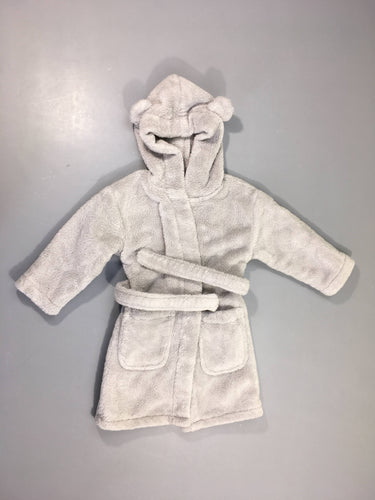 Peignoir velours gris clair, moins cher chez Petit Kiwi