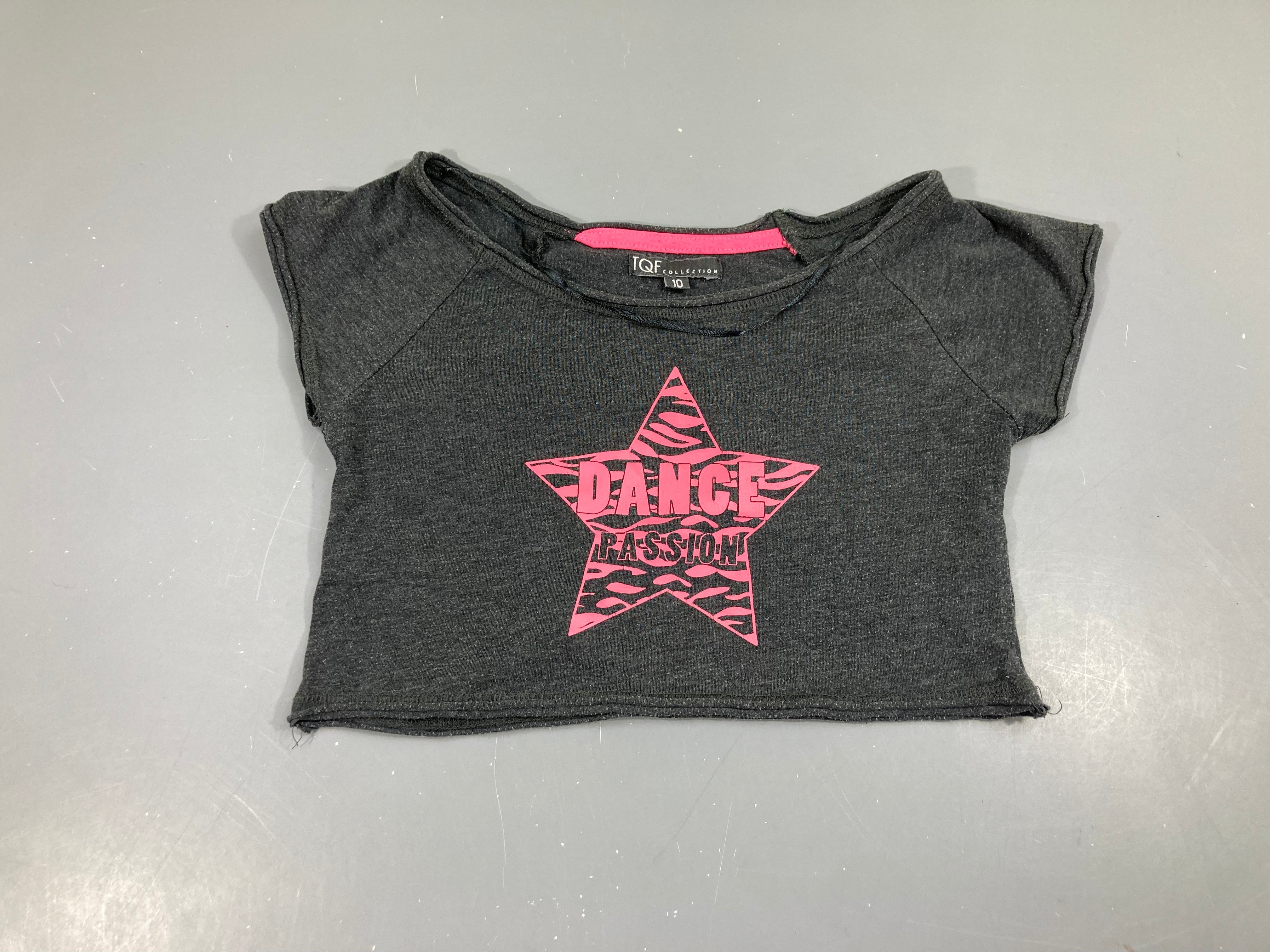 T-shirt m.c cropped gris bouloché étoile