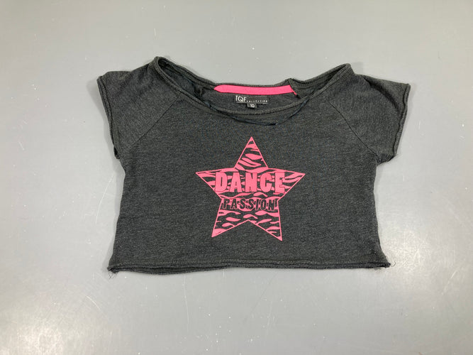 T-shirt m.c cropped gris bouloché étoile, moins cher chez Petit Kiwi