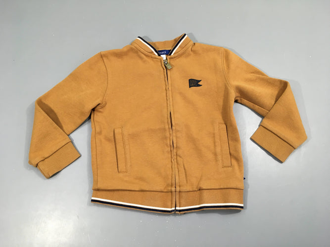Sweat zippé ocre Good Day, moins cher chez Petit Kiwi