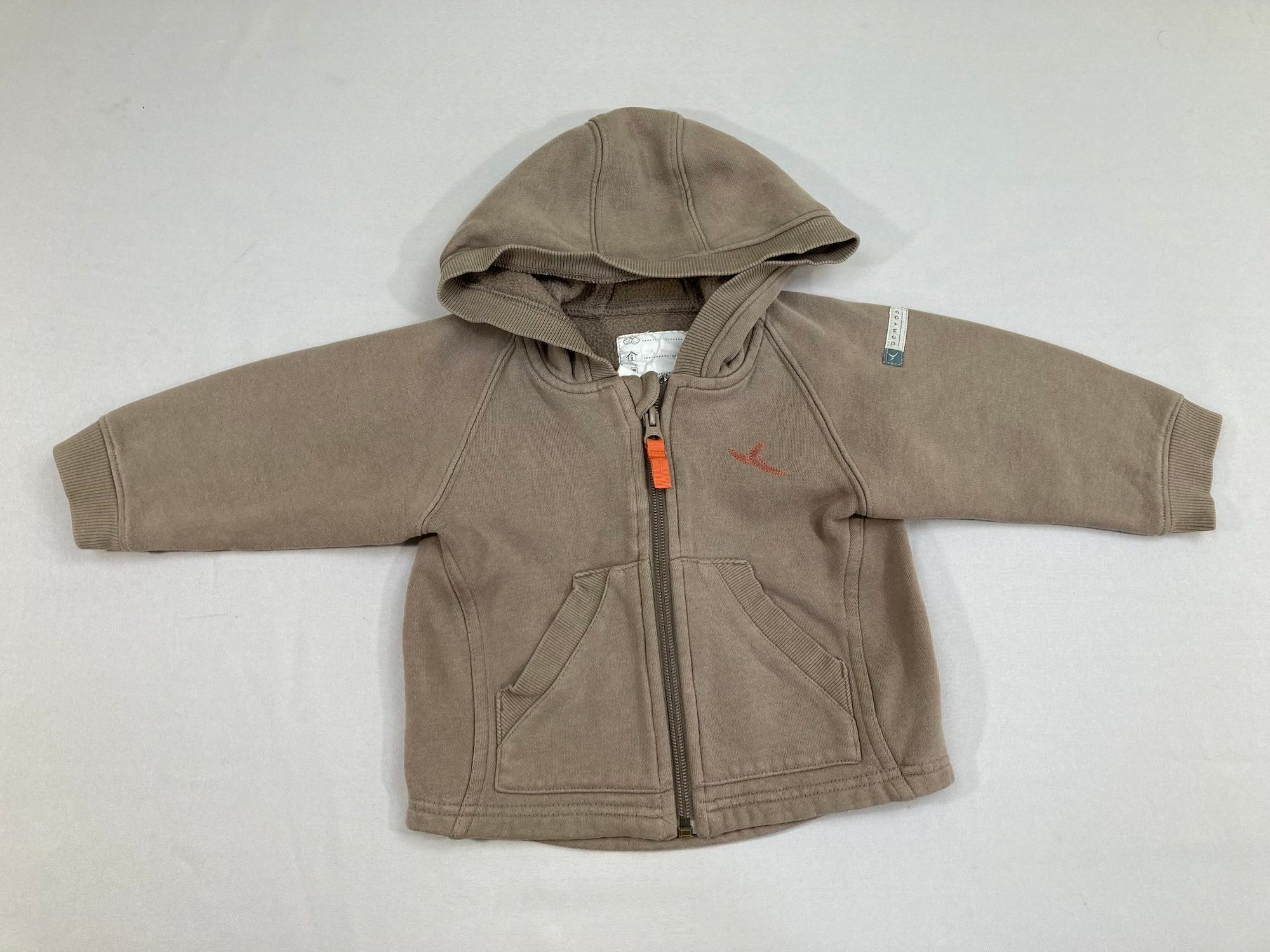Sweat zippé à capuche brun