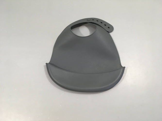 Bavoir anthracite 100%Silicone, moins cher chez Petit Kiwi