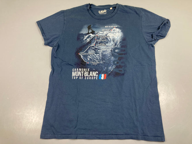 T-shirt m.c bleu Chamonix Mont-blanc, moins cher chez Petit Kiwi