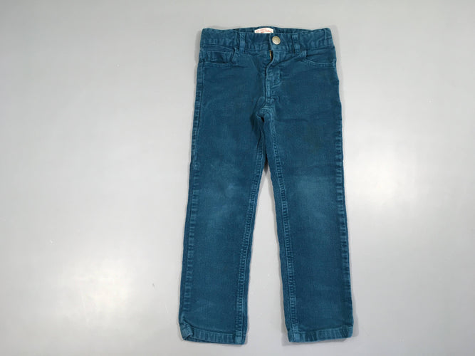 Pantalon velours bleu canard, moins cher chez Petit Kiwi