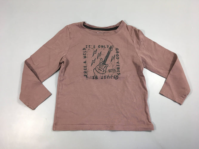 T-shirt m.l brun clair guitare, moins cher chez Petit Kiwi