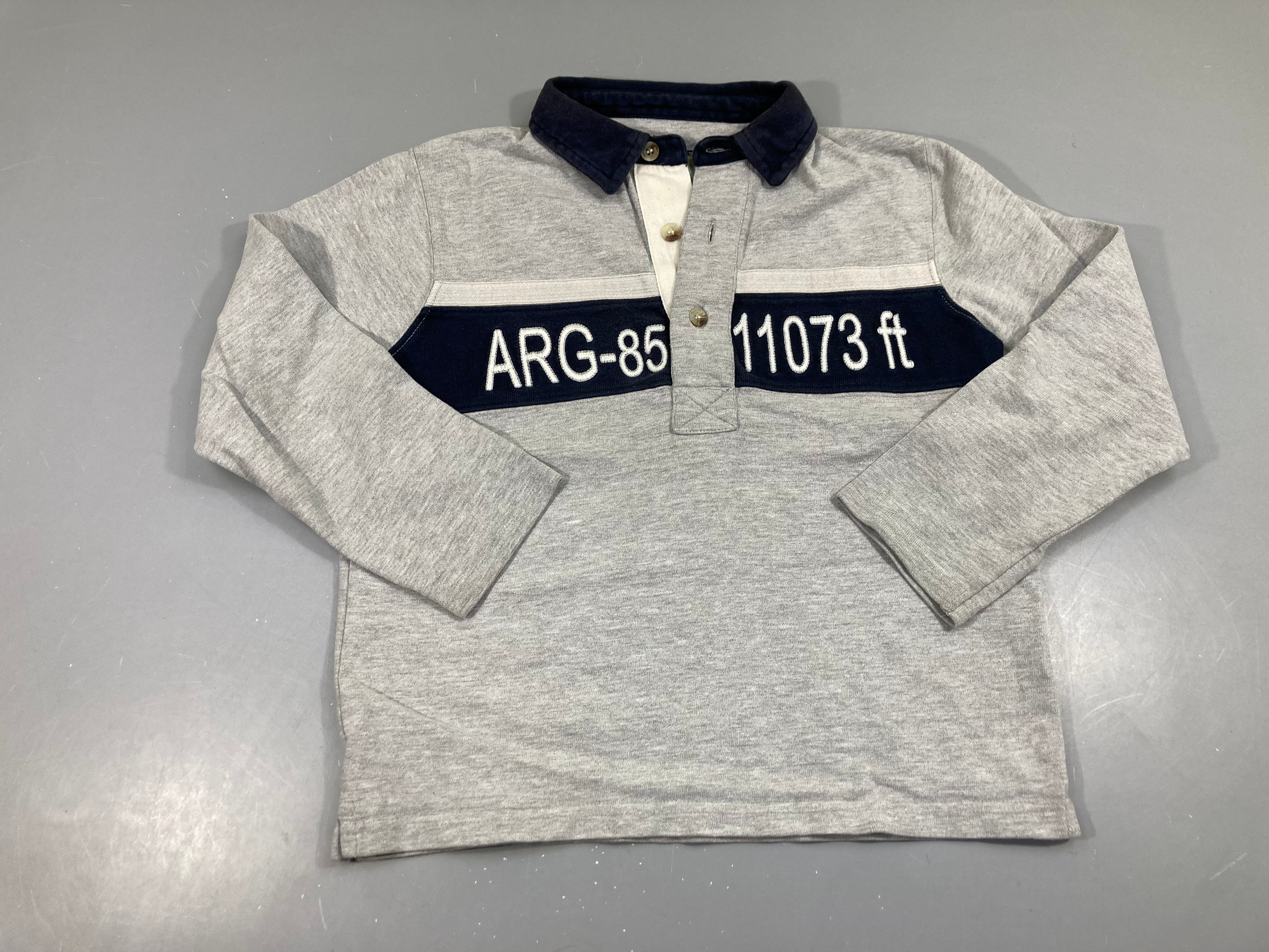 Polo ml jersey gris-bleu ARG-85