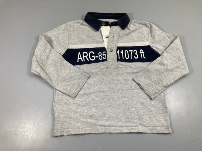 Polo ml jersey gris-bleu ARG-85, moins cher chez Petit Kiwi