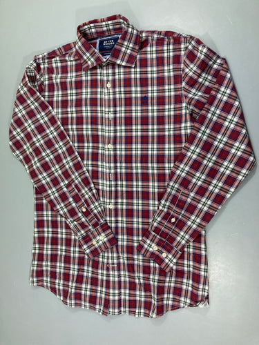 Chemise m.l à carreaux bordeau-blanc RW Custom Fit, moins cher chez Petit Kiwi