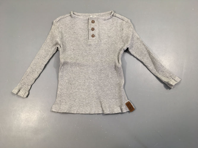 T-shirt m.l côtelé gris, moins cher chez Petit Kiwi