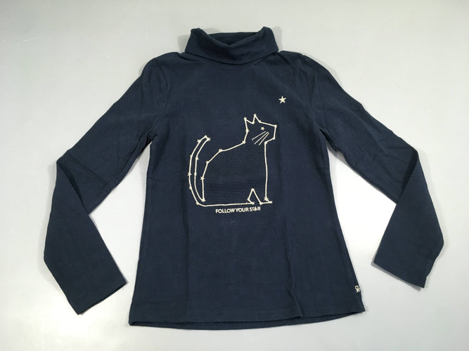 T-shirt m.l col roulé bleu foncé Chat constellation, moins cher chez Petit Kiwi